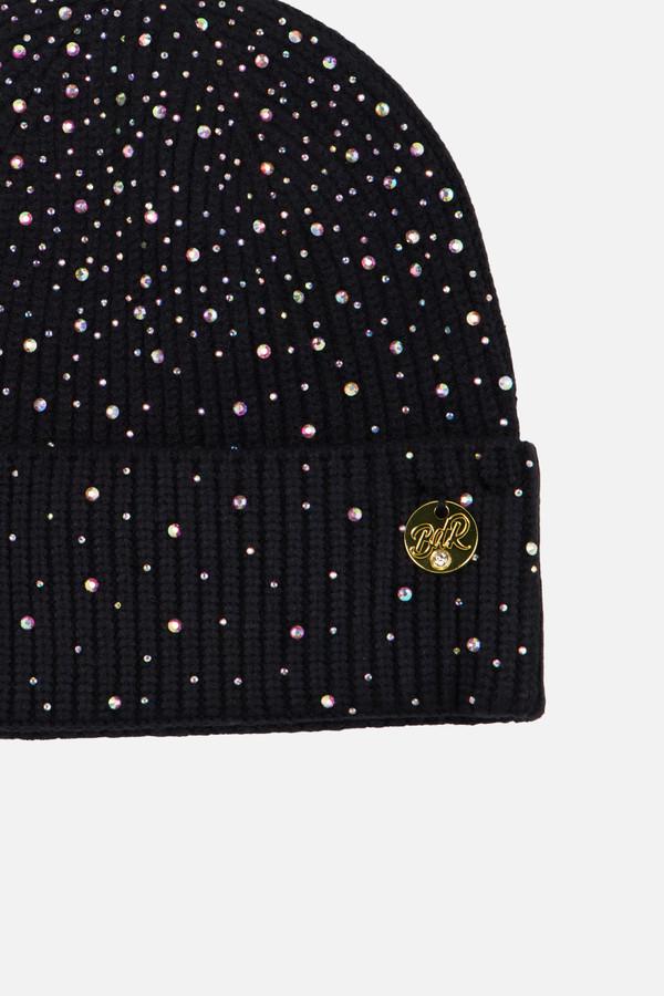 Berretto Nero Con Strass