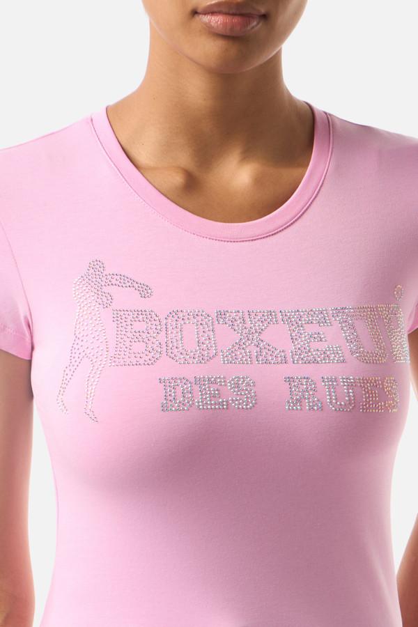 Rose T-Shirt With Rhinestones Rose