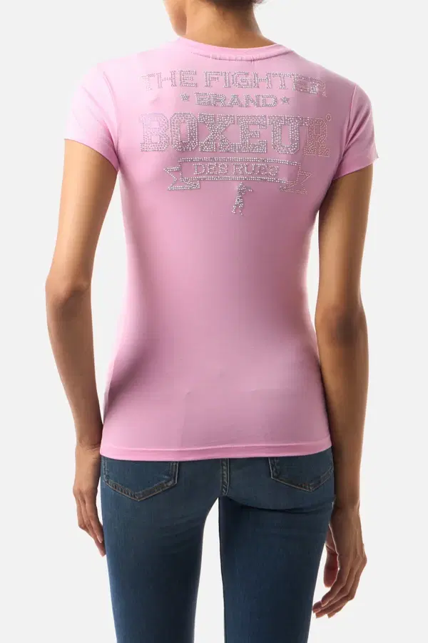 Rose T-Shirt With Rhinestones Rose