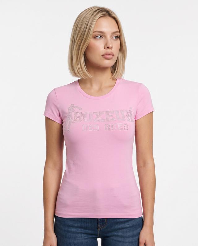 Rose T-Shirt With Rhinestones Rose