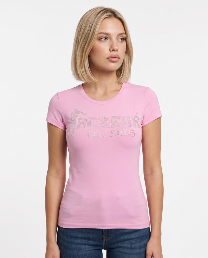 Rose T-Shirt With Rhinestones Rose