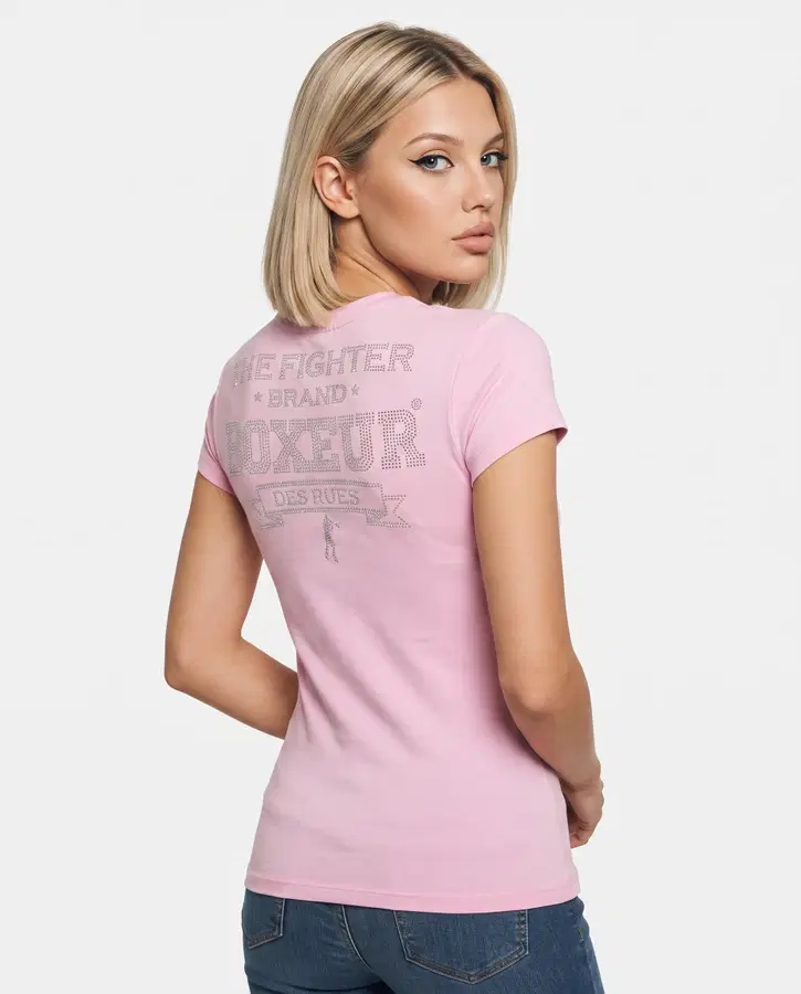 Rose T-Shirt With Rhinestones Rose