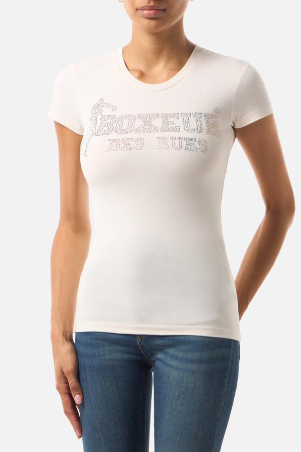 Warm Blank T-Shirt With Rhinestones Warm Blank