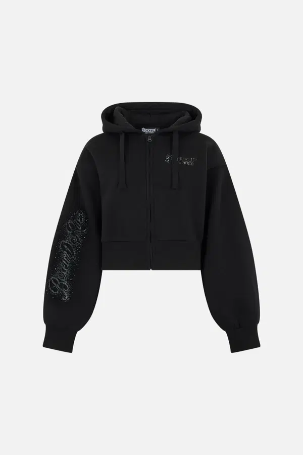 Black Hoodie Sweatshirt Zip Black