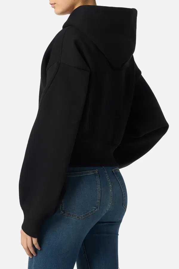 Black Hoodie Sweatshirt Zip Black