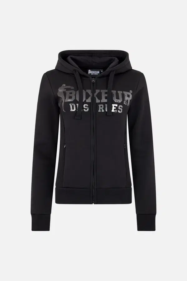 Black-Titanium Zip Hoodie With Logo Black-Titanium