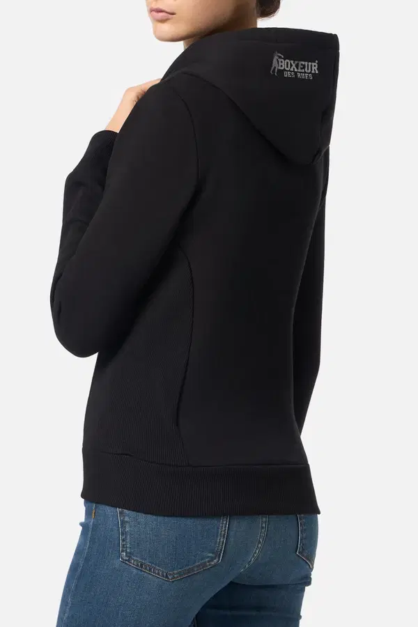 Black-Titanium Zip Hoodie With Logo Black-Titanium