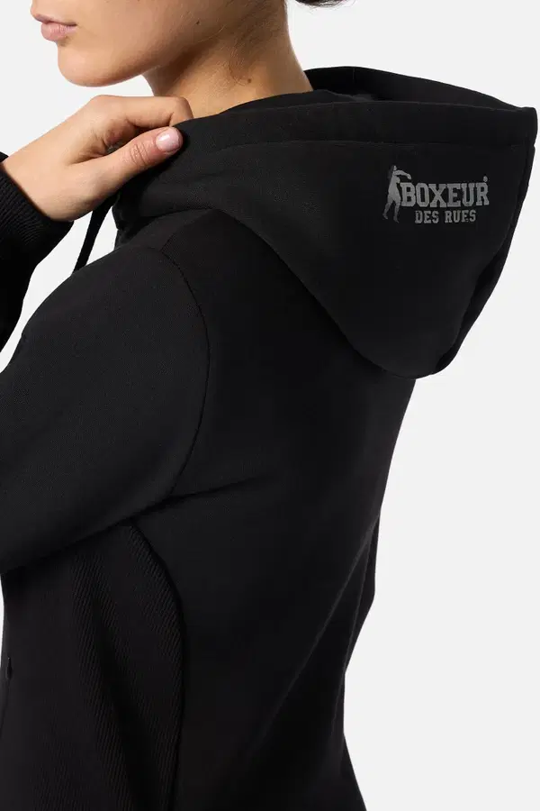 Black-Titanium Zip Hoodie With Logo Black-Titanium