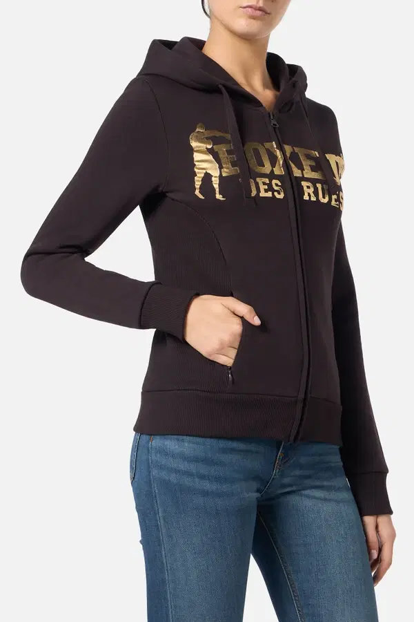 Chocolate Fondant Zip Hoodie With Logo Chocolate Fondant