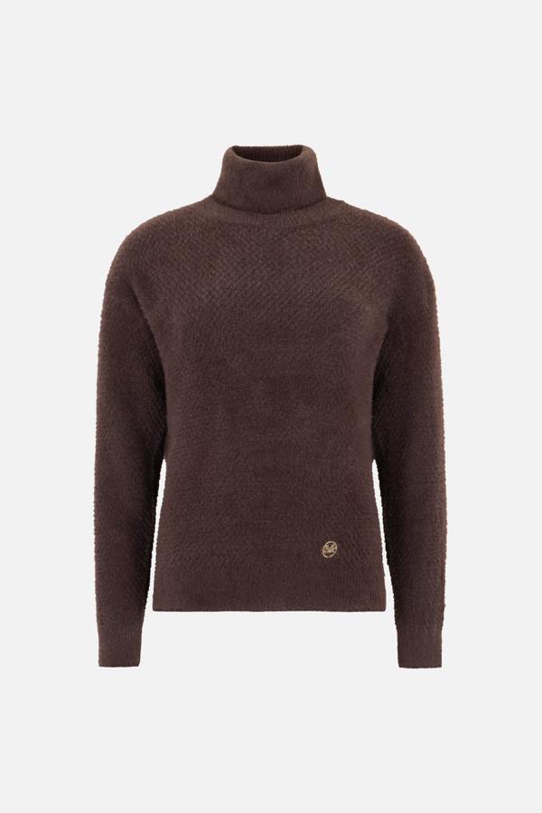 Chocolate Fondant Lurex Turtleneck Sweater Chocolate Fondant