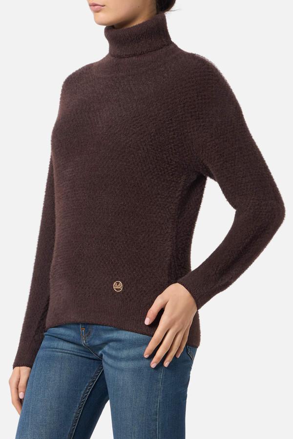 Chocolate Fondant Lurex Turtleneck Sweater Chocolate Fondant