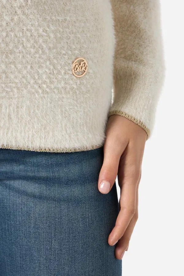 Warm Blank Lurex Turtleneck Sweater Warm Blank