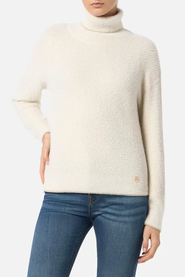 Warm Blank Lurex Turtleneck Sweater Warm Blank