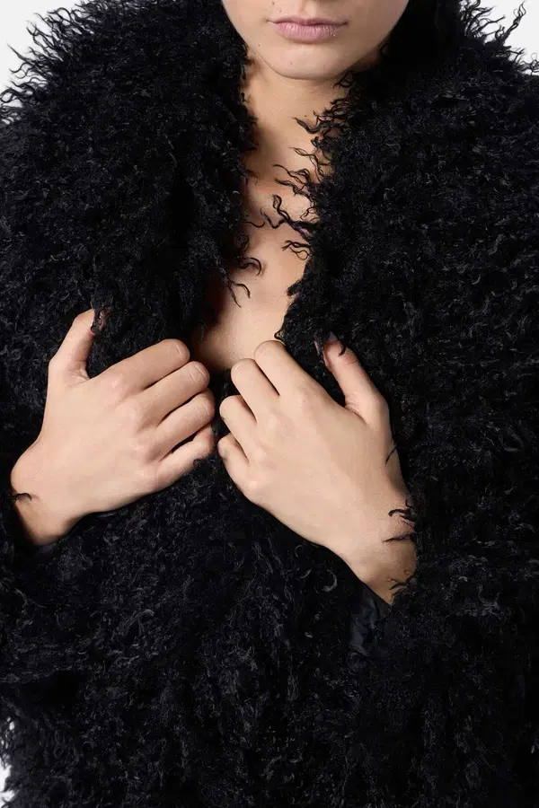 Faux Fur Black Woman Jacket Black