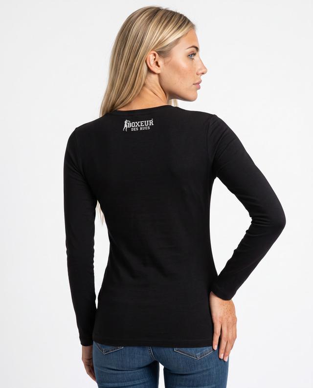 T-Shirt Manica Lunga Graficata Nera E Titanio