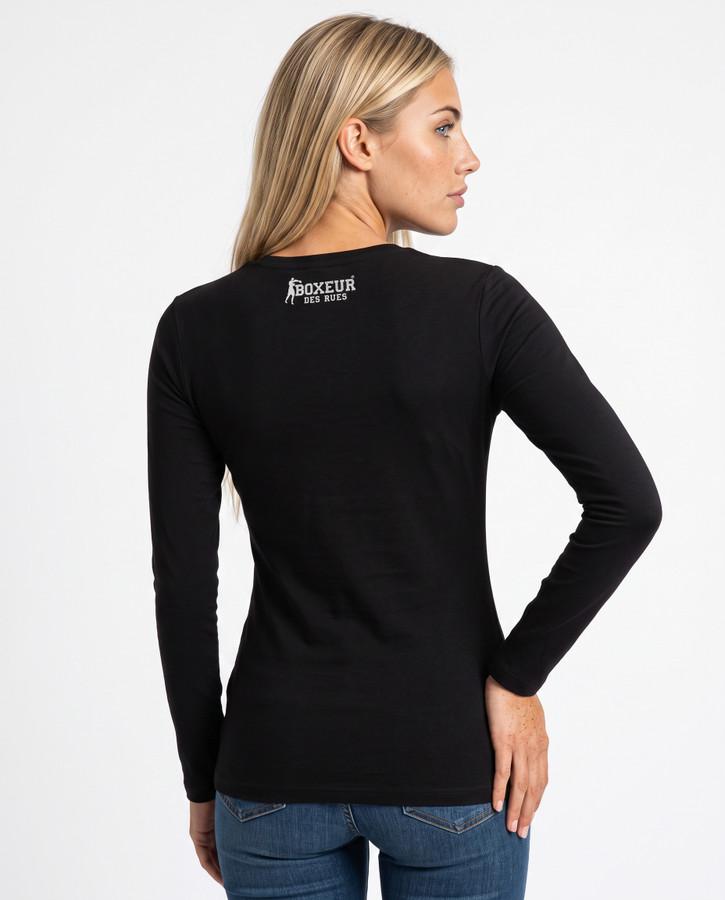 T-Shirt Manica Lunga Graficata Nera E Titanio