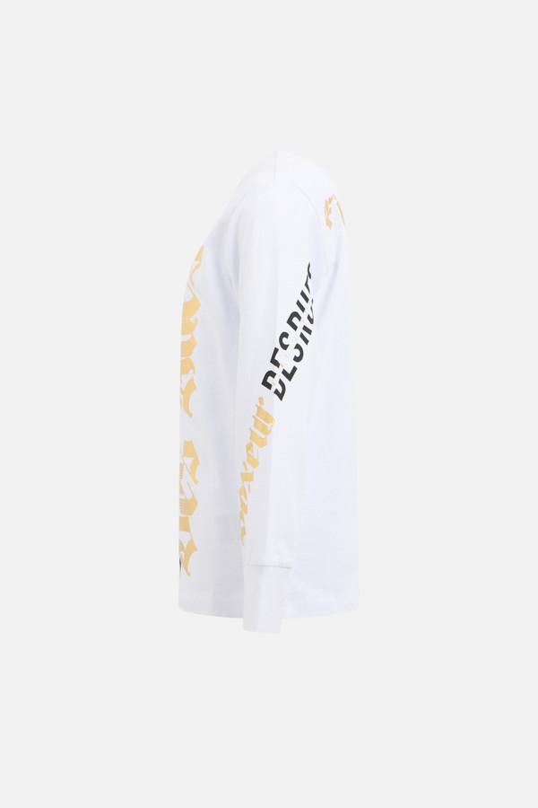 T-Shirt Manica Lunga Bianca E Oro