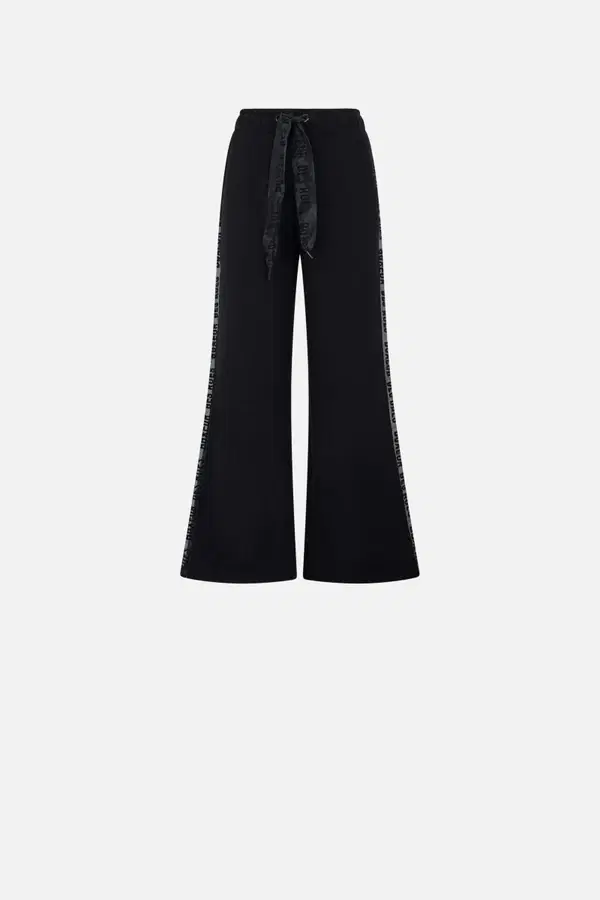 Black Long Pant With Transparent Inserts Black