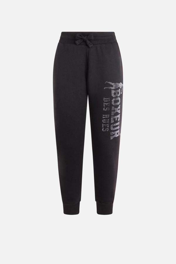 Black Long Pant With Rhinestone Black