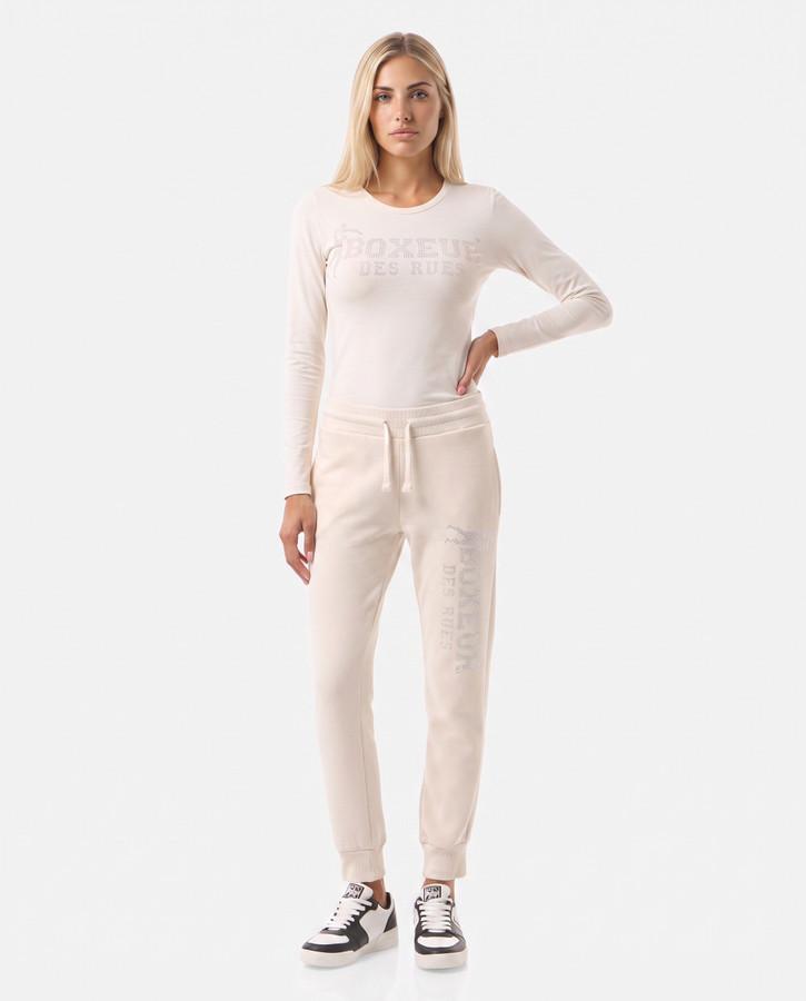 Warm Blank Long Pant With Rhinestone Warm Blank