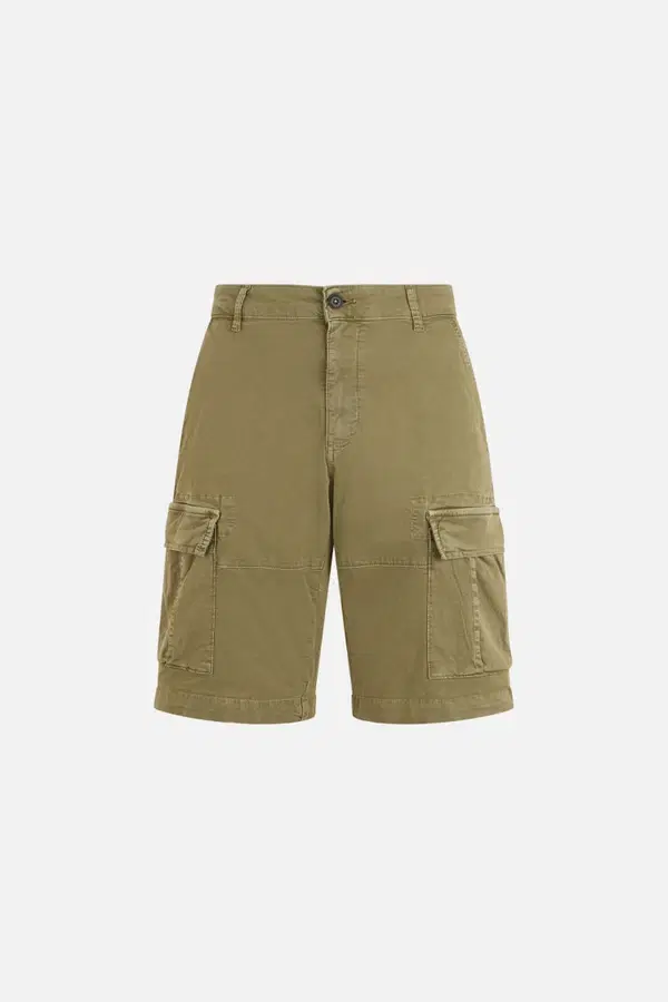 Vintage Effect Short Cargo Army Green